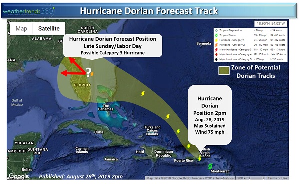 DorianForecastMap082819