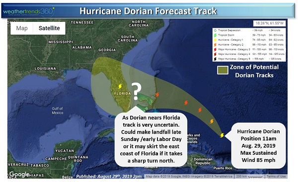 DorianForecastMap082919